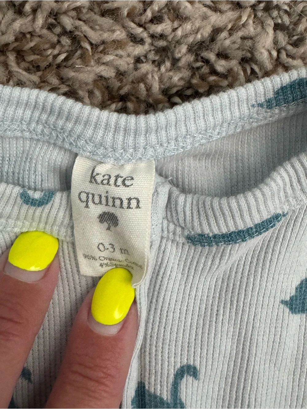 kate quinn Light Blue Footed One-Piece with Teal Swan Print